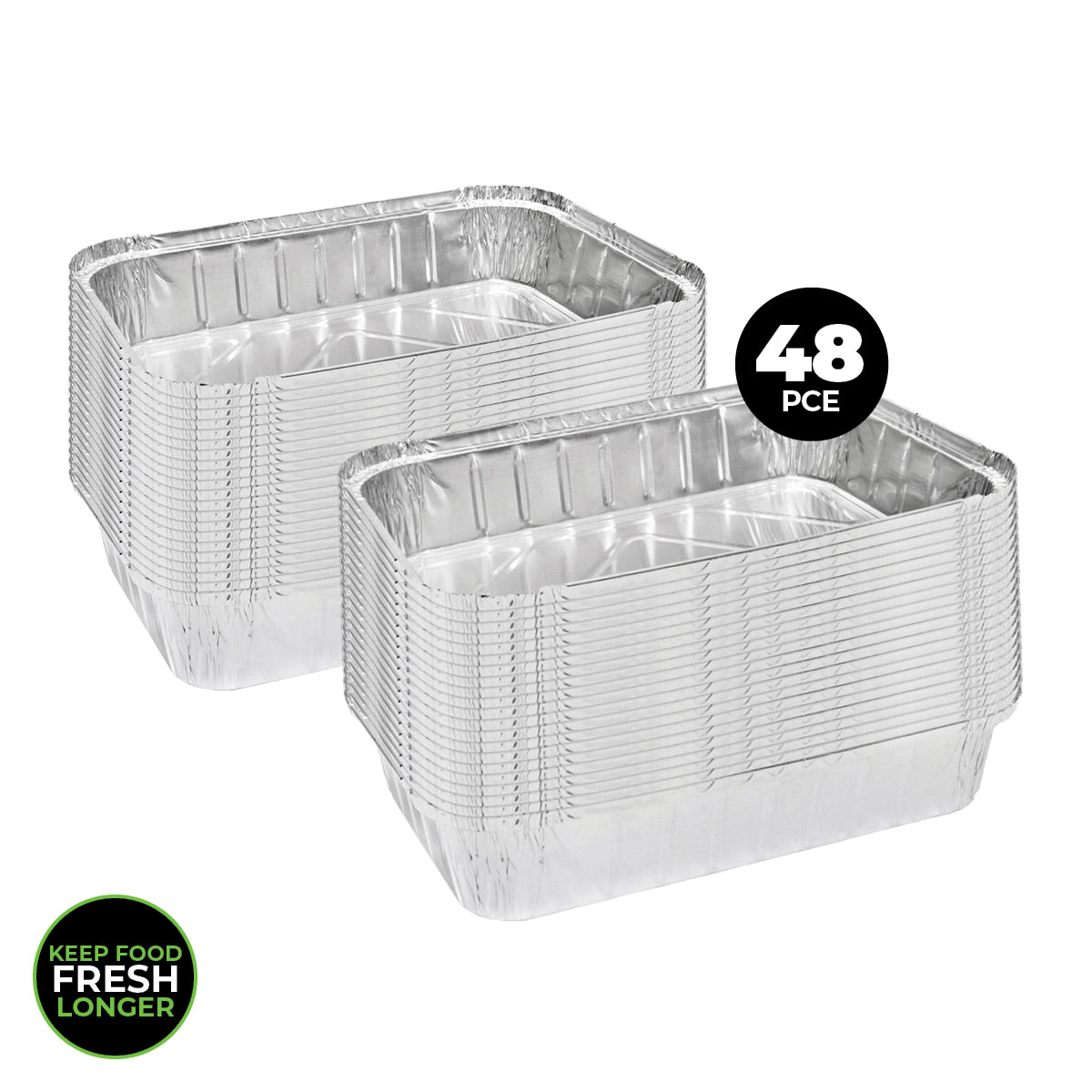 Home Master 48PCE Aluminium Deep Foil Trays Premium Quality & Strength 32cm