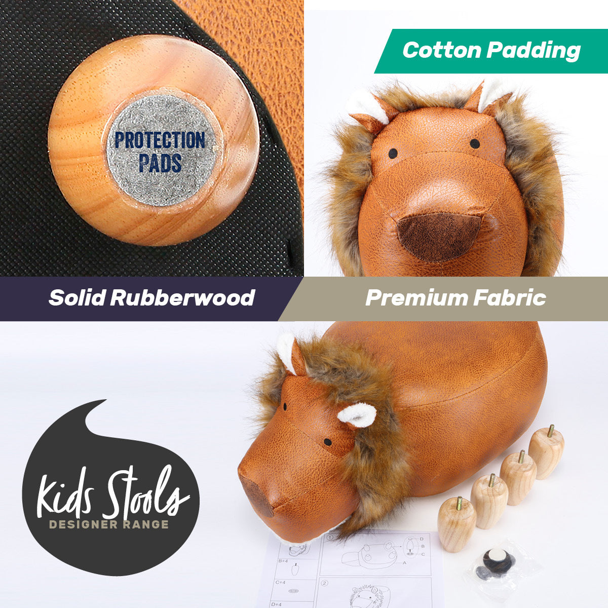 Home Master Kids Animal Stool Lion Character Premium Quality & Style