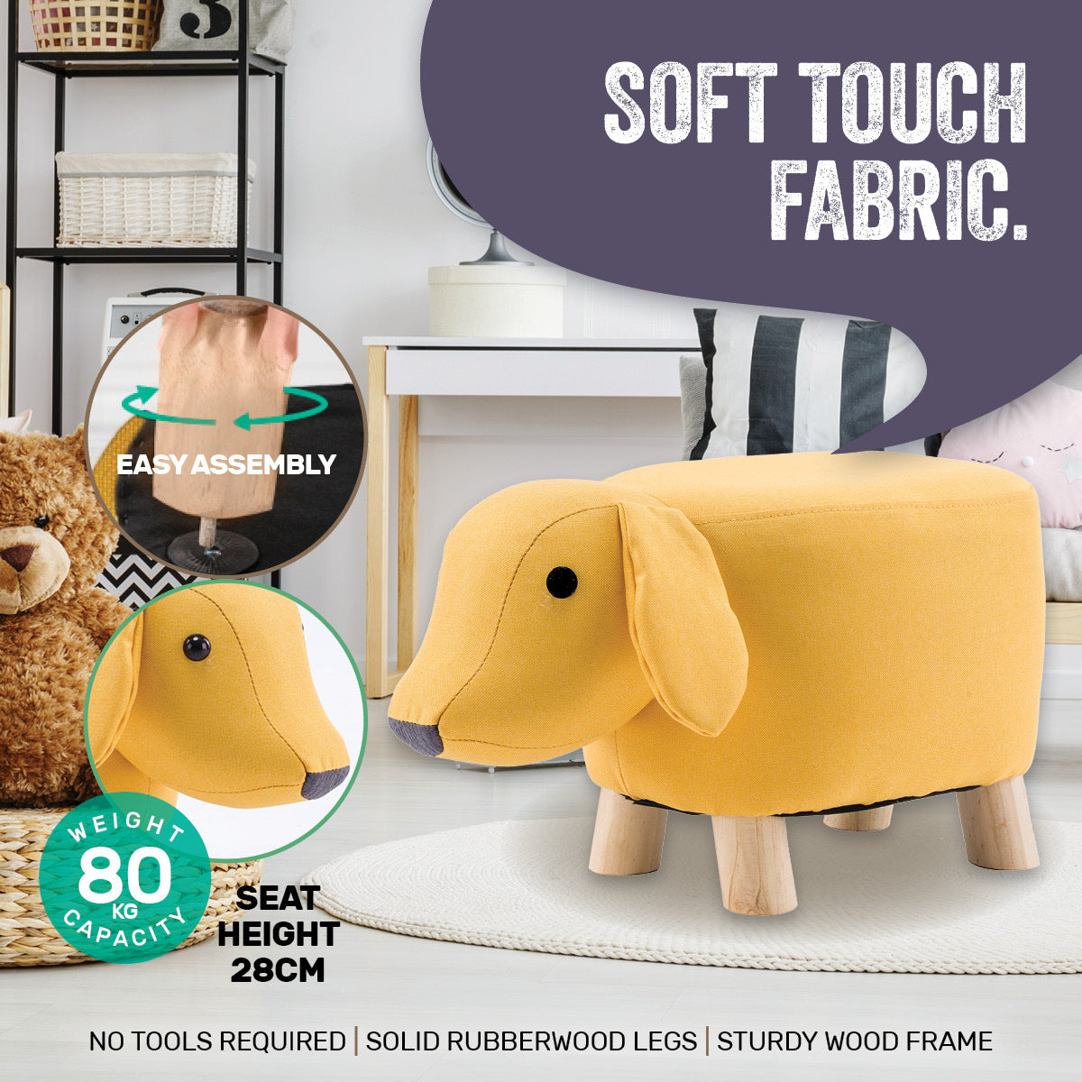 Home Master Kids Animal Stool Cute Dog Character Premium Quality & Style