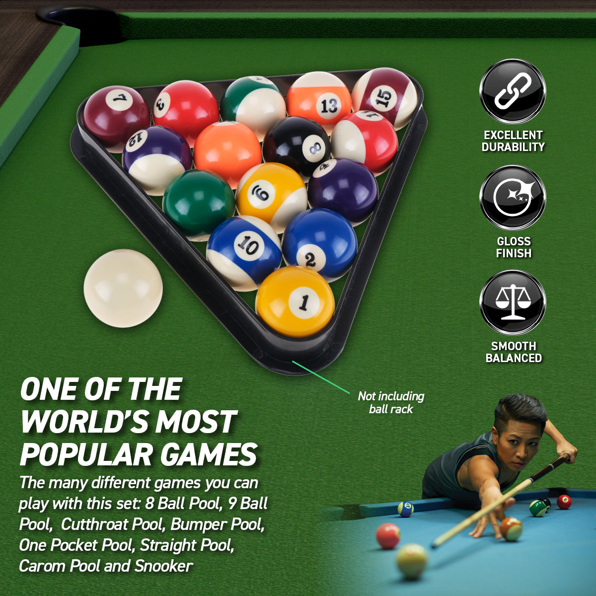 SAS Sports Pool Ball Boxed Set Premium Quality & Durability Gloss Finish