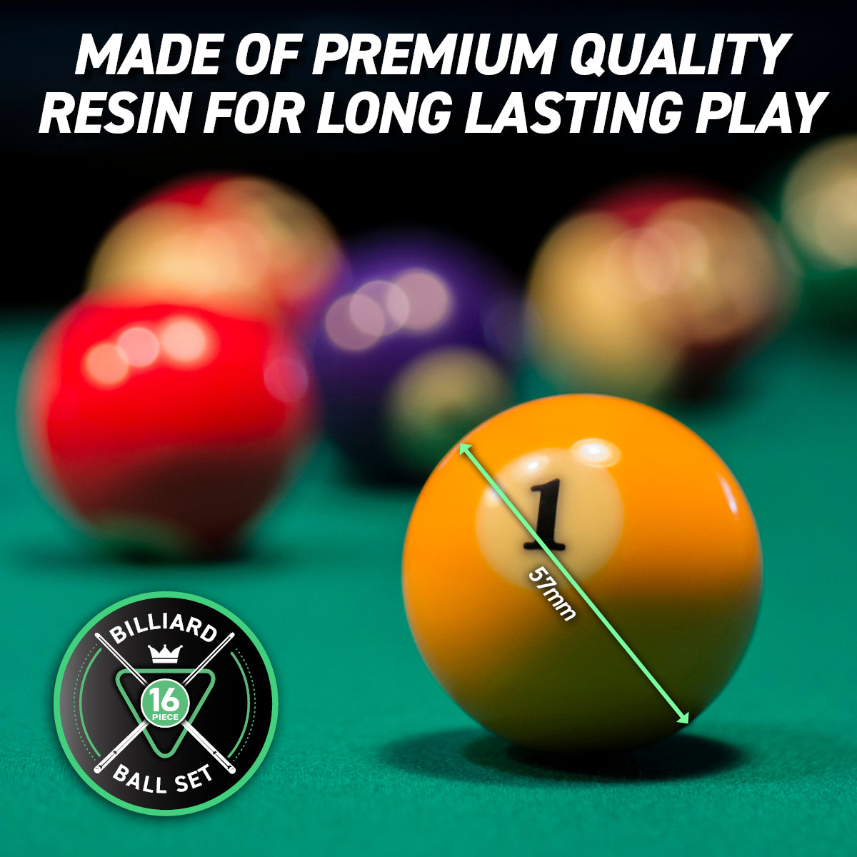 SAS Sports Pool Ball Boxed Set Premium Quality & Durability Gloss Finish