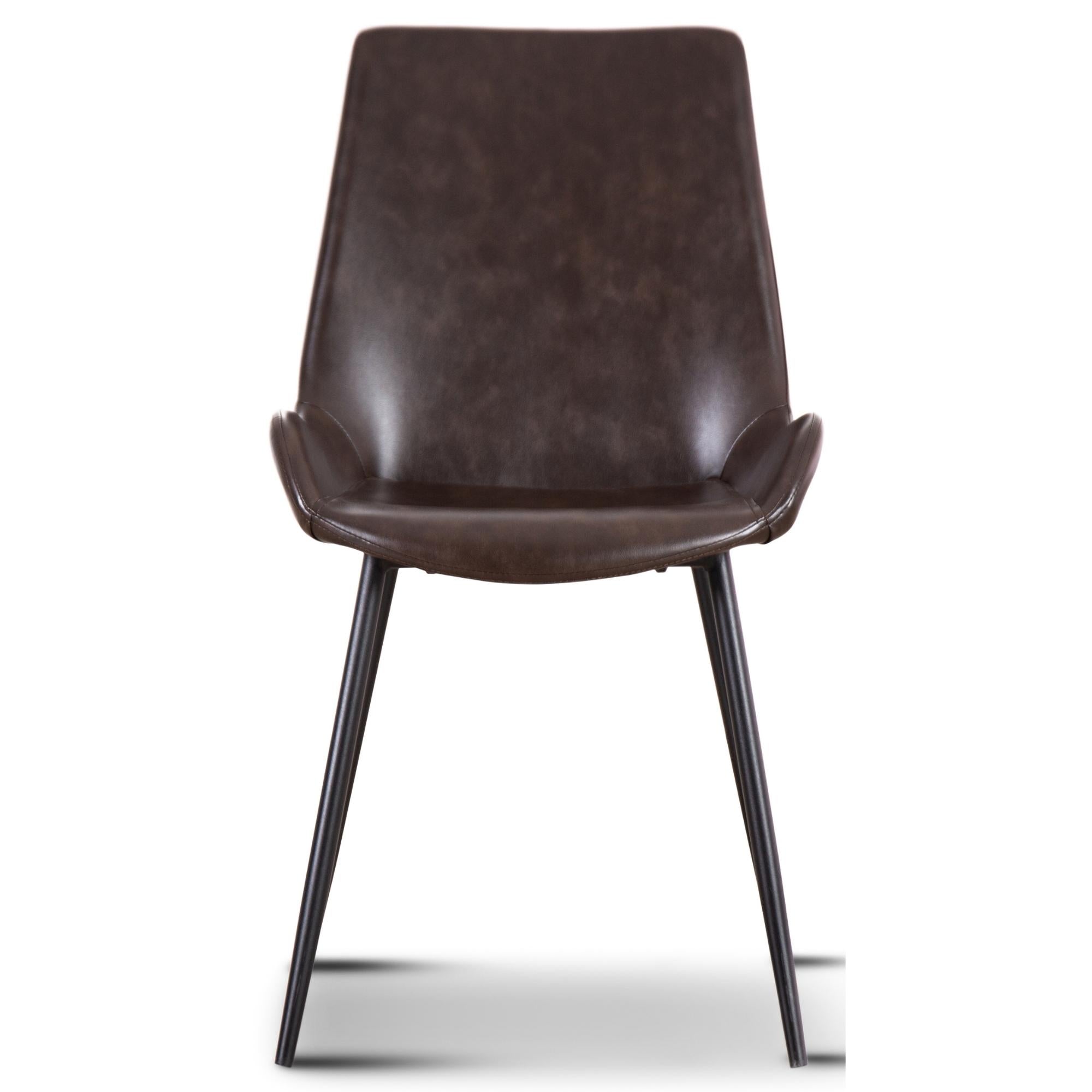 Brando Set of 4 PU Leather Upholstered Dining Chair Metal Leg - Brown