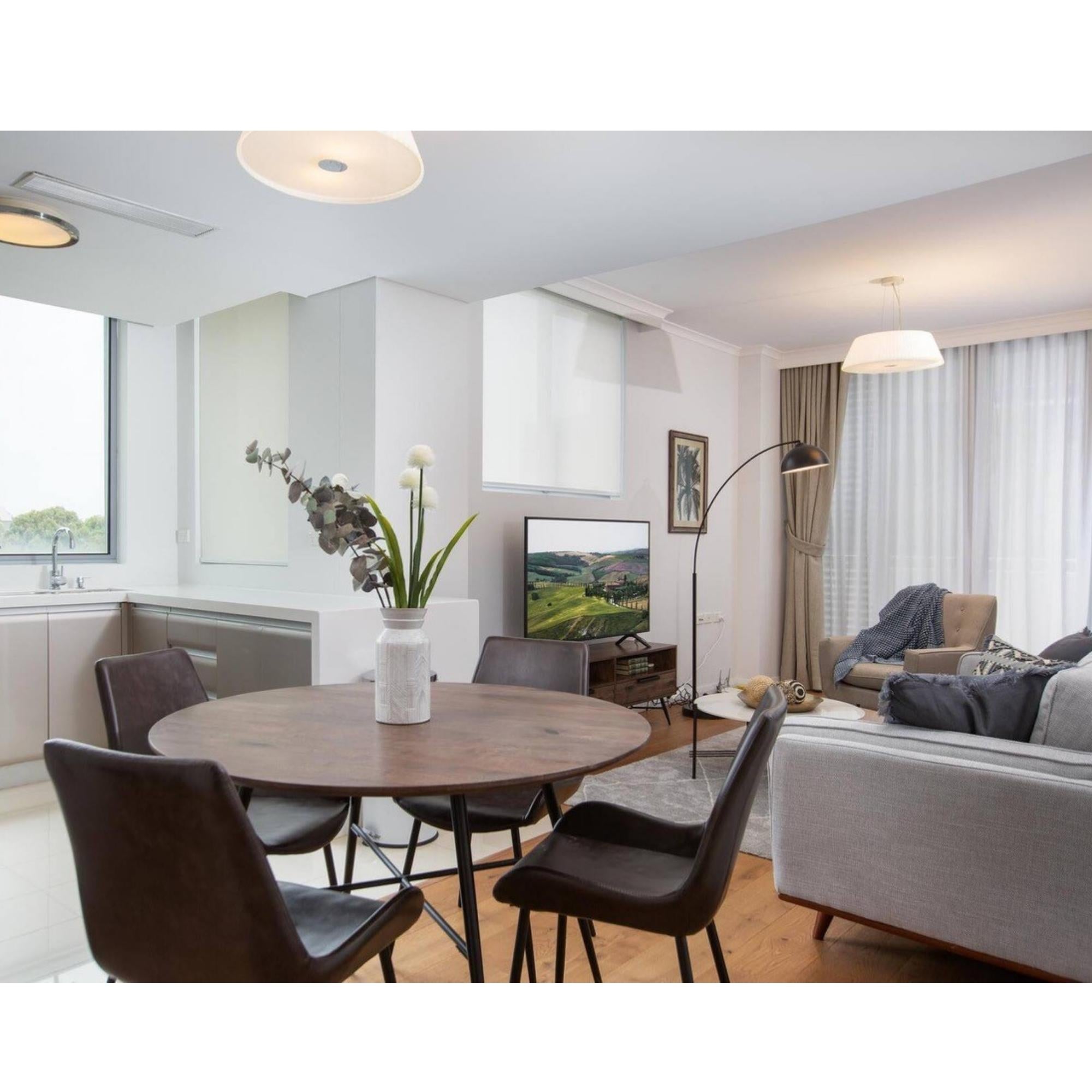 Brando Set of 8 PU Leather Upholstered Dining Chair Metal Leg - Brown