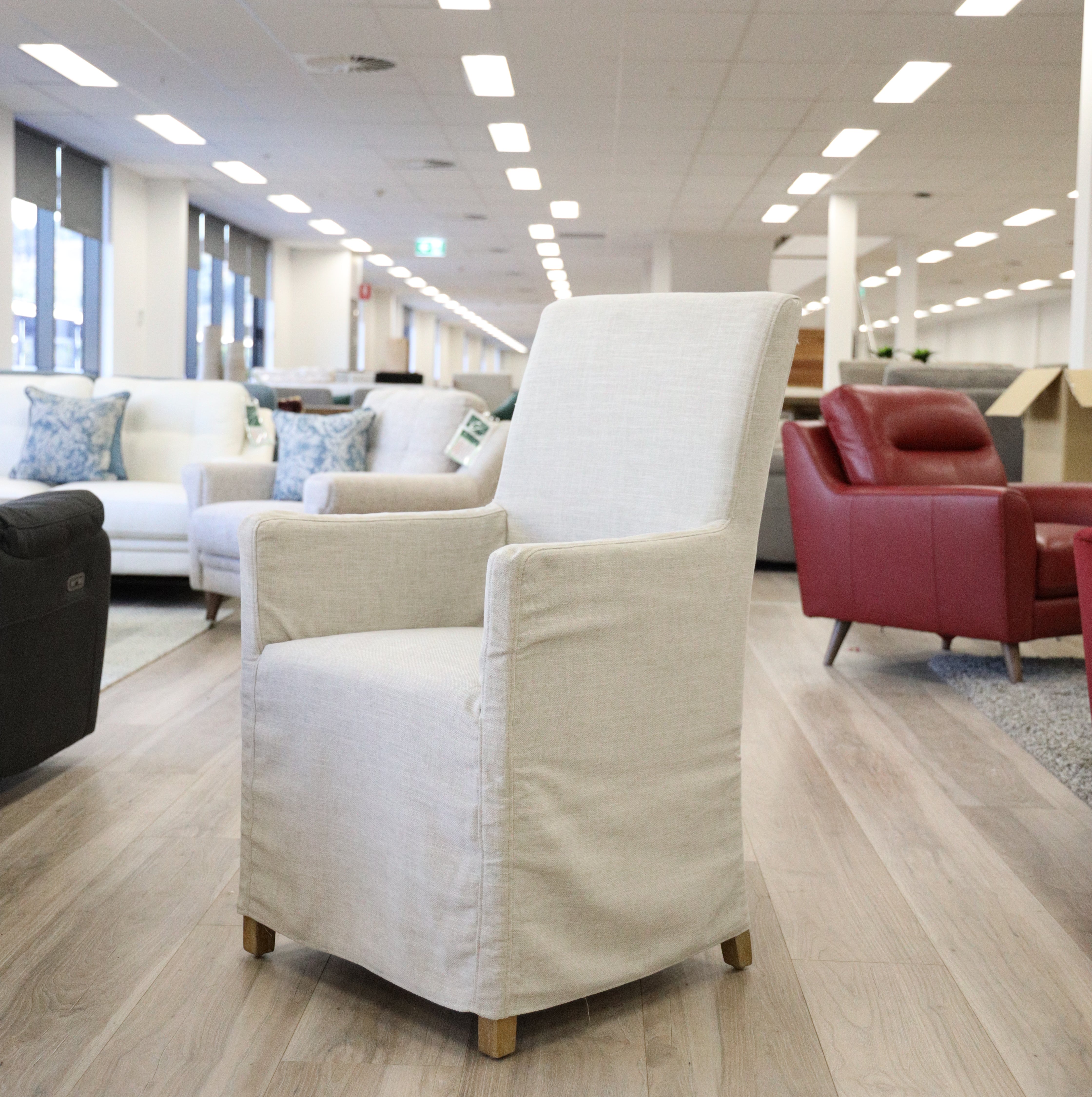 Ixora Dining Chair Set of 4 Fabric Slipcover French Provincial Carver Timber