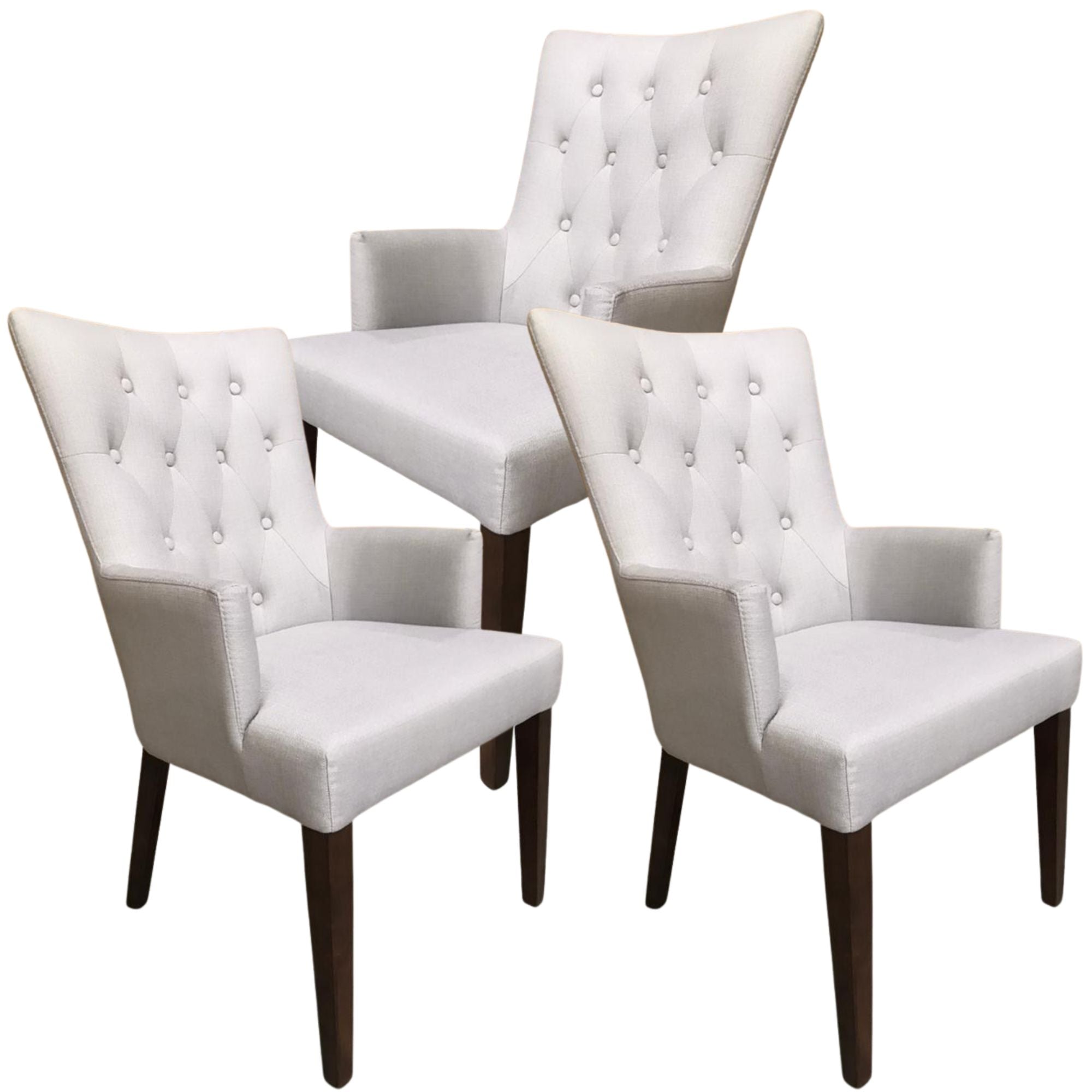 Florence Set of 3 Carver Fabric Dining Chair French Provincial Solid Timber