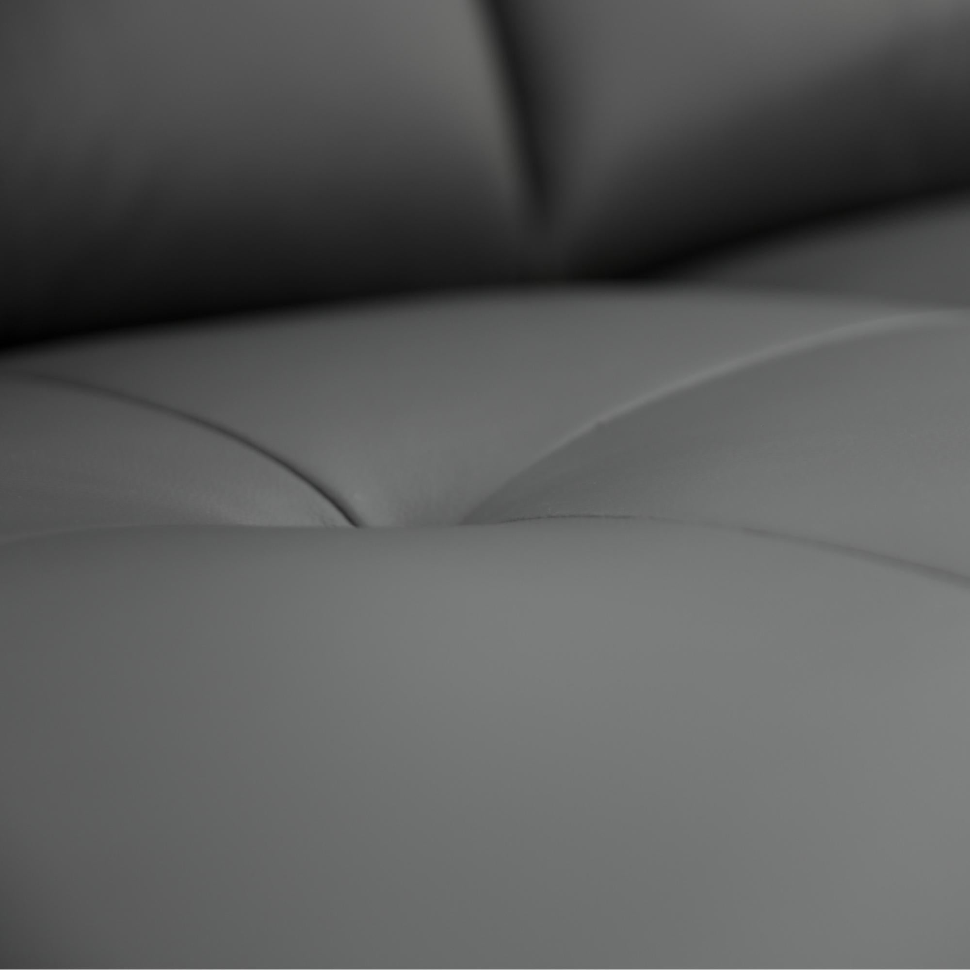 Downy Genuine Leather Sofa 2 Seater Upholstered Lounge Couch - Gunmetal