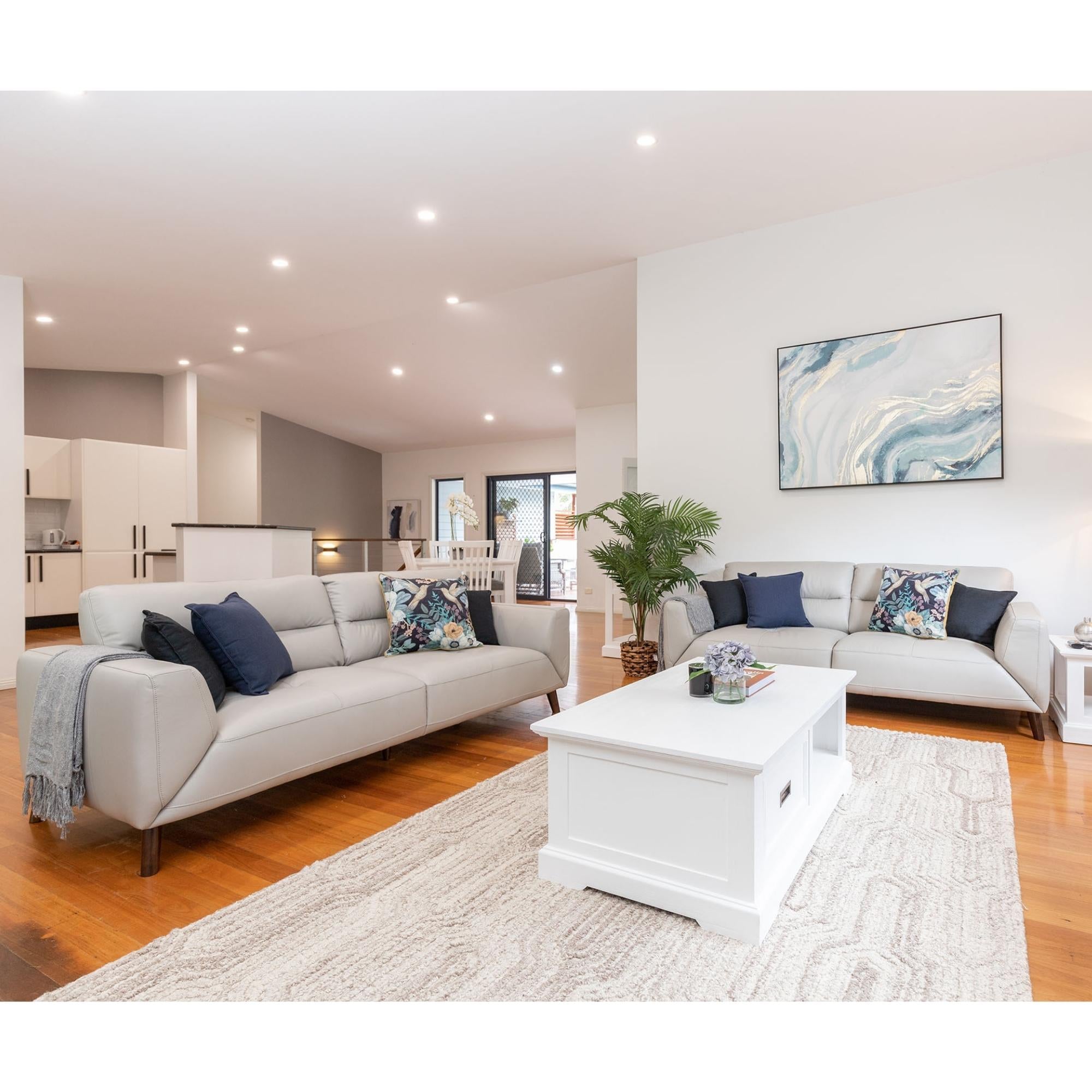 Downy Genuine Leather Sofa Set 3 + 2 Seater Upholstered Lounge Couch Tangerine