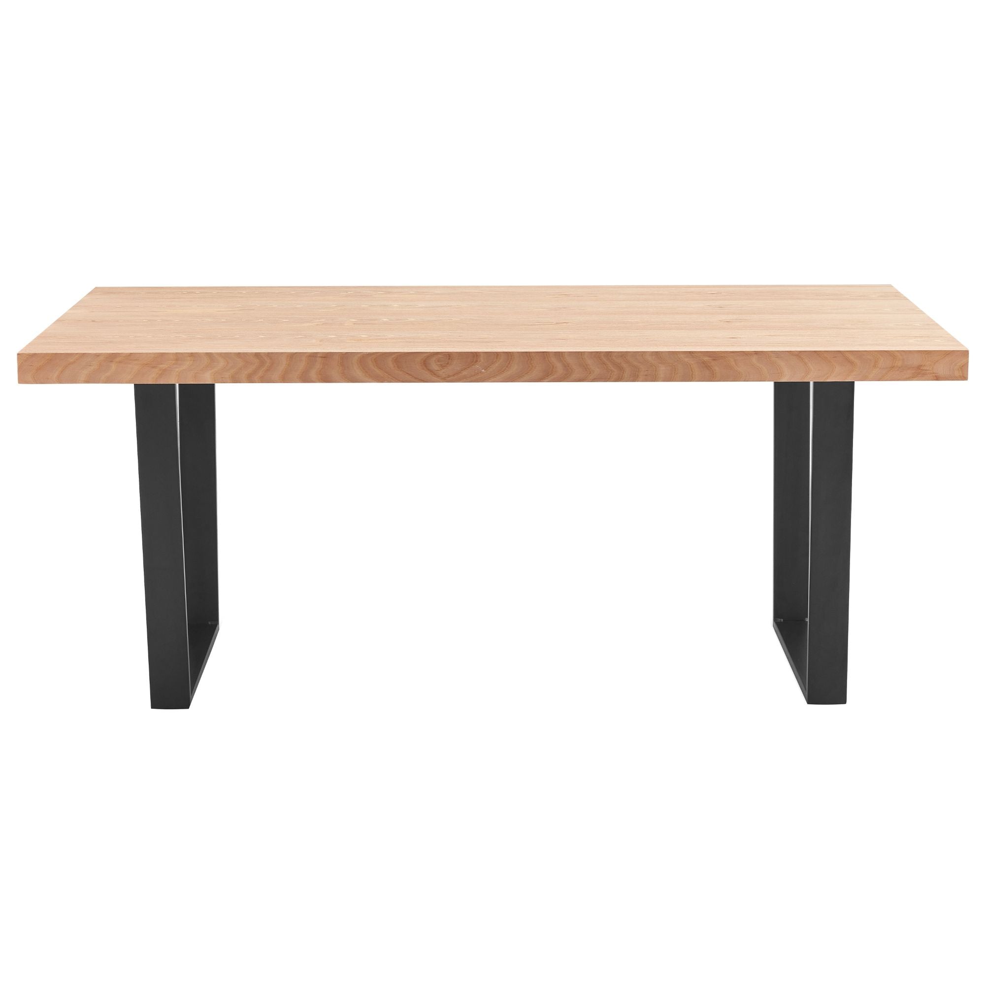Petunia Dining Table 180cm Elm Timber Wood Black Metal Leg - Natural