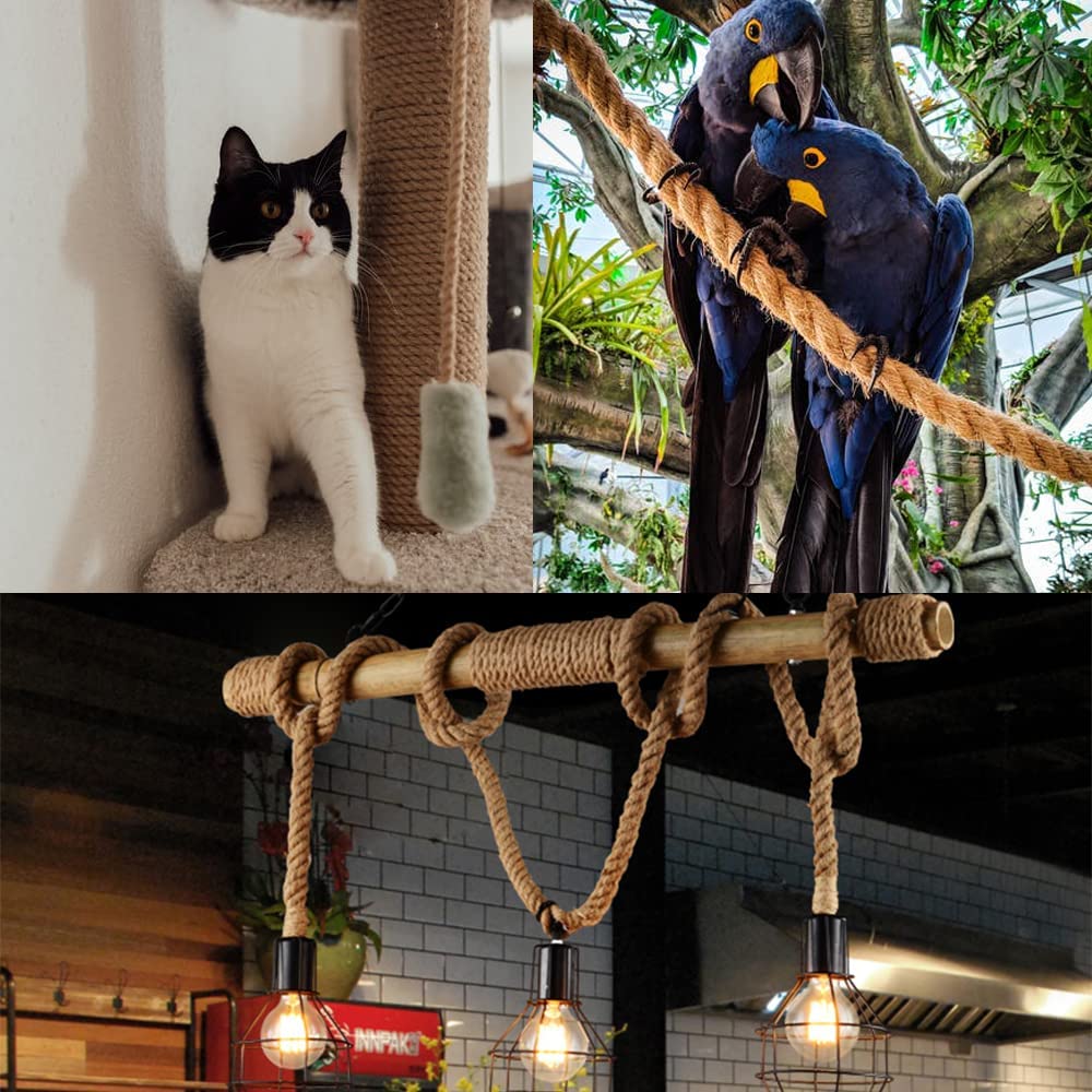 2m Sisal 20mm Rope Natural Twine Cord Thick Jute Hemp Manila Crafting Home Decor