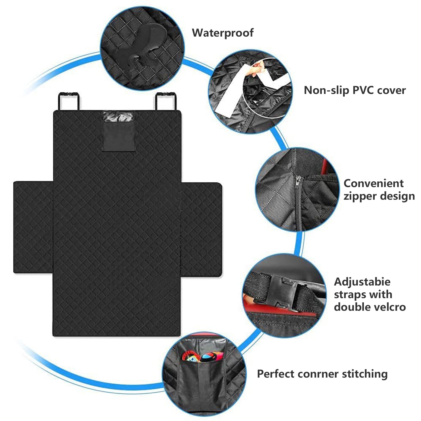 Pet Dog Car Back Seat Cover Anti Dirty Oxford Waterproof Fabric Protector Mat L