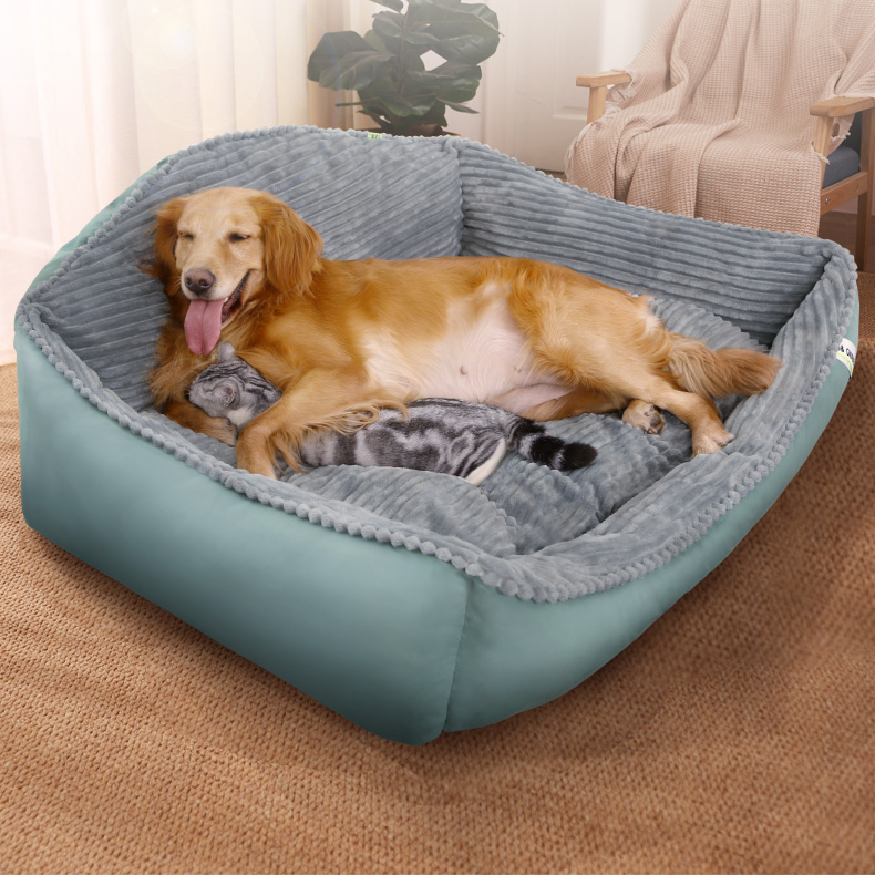 Large Pet Dog Bed Soft Warm Removable Washable High Back Mattress Puppy Mat M