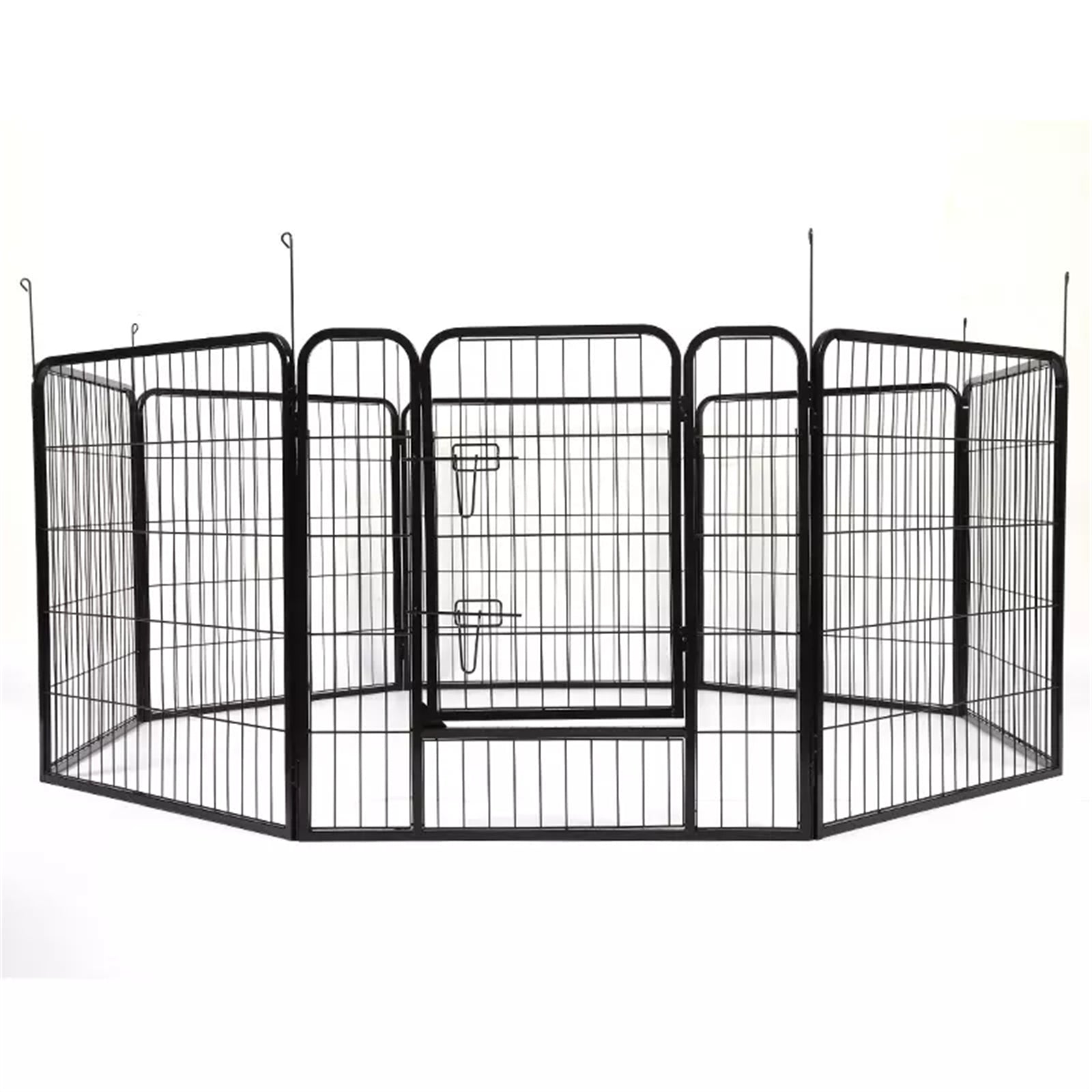 Heavy Duty Comfortable Pet Dog Game Fence Foldable 8 Panel Metal Dog Fence Black