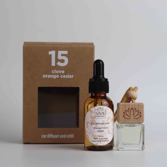 Orange Clove Cedar Car Diffuser and Refill Bundle