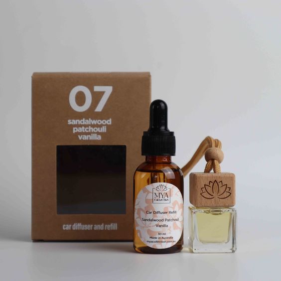 Sandalwood Patchouli Vanilla Car Diffuser and Refill Bundle