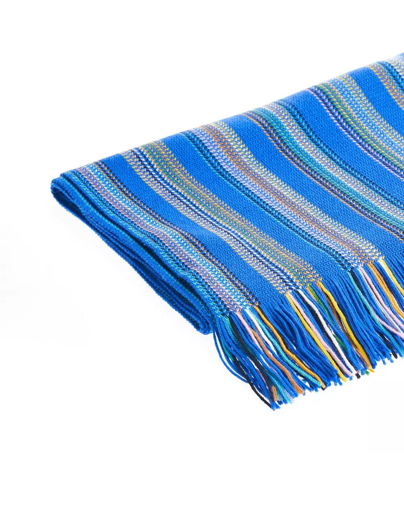 Geometric Pattern Fringed Scarf in Bright Colors One Size Men