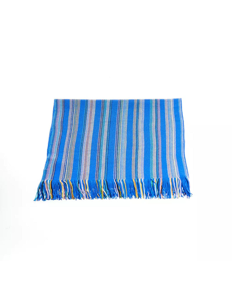 Geometric Pattern Fringed Scarf in Bright Colors One Size Men