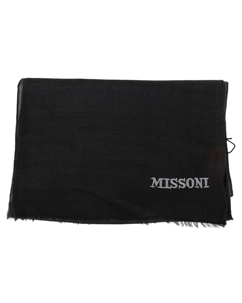 Brand New Missoni Wool Scarf with Logo Embroidery One Size Men