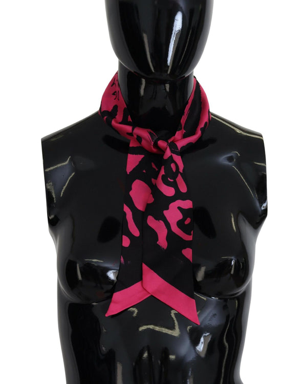 100% Authentic Dolce & Gabbana Silk Bandeau Scarf with Logo Print One Size Women