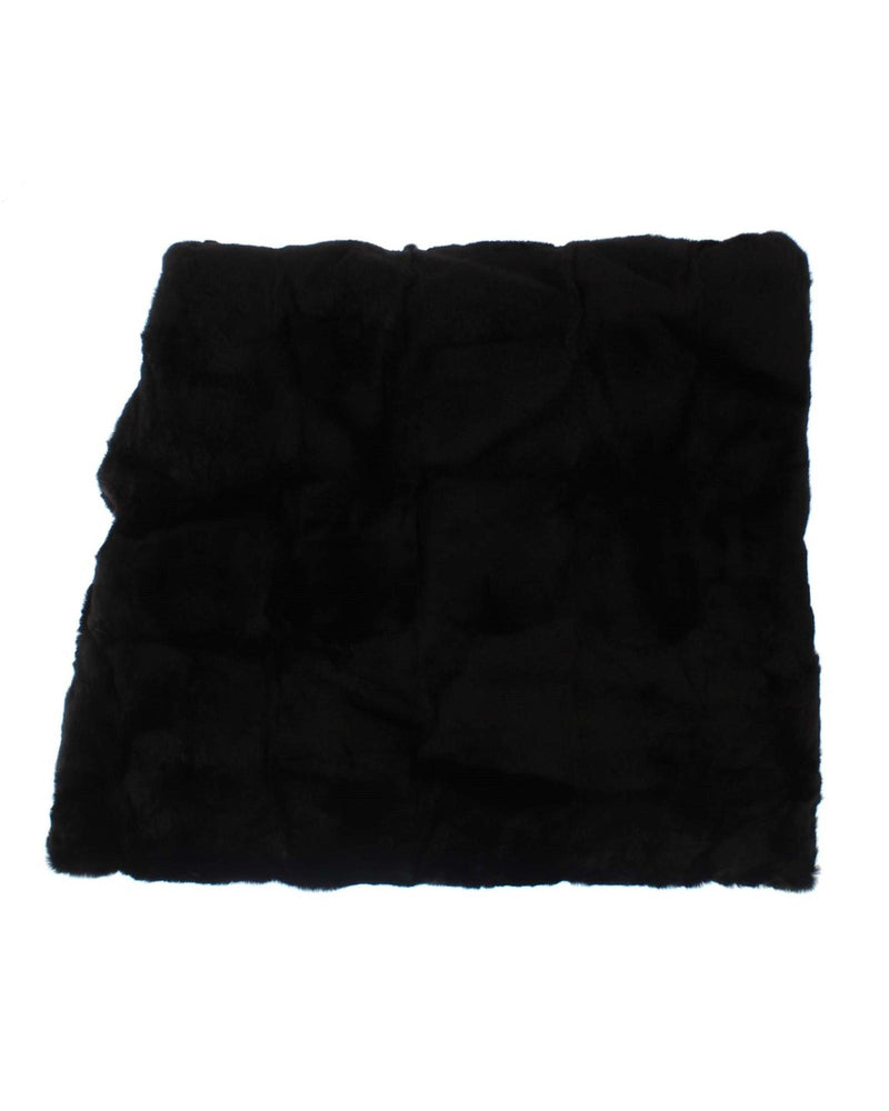 Dolce & Gabbana Black Weasel Fur Hooded Scarf Wrap One Size Women