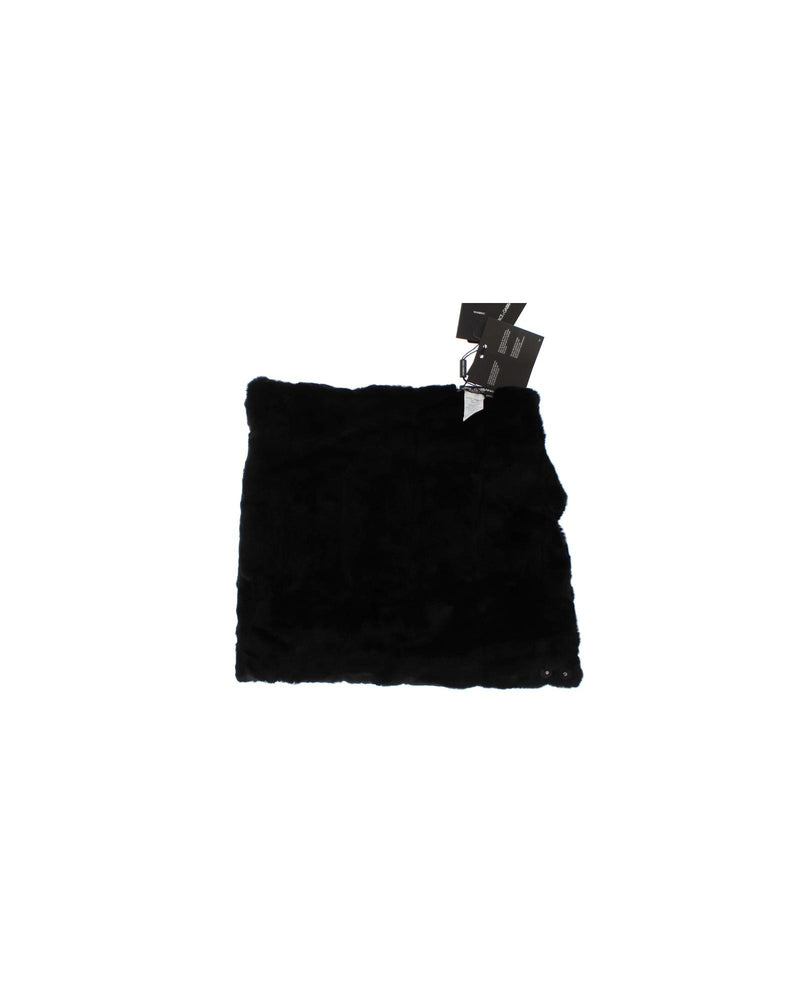 Dolce & Gabbana Black Weasel Fur Hooded Scarf Wrap One Size Women
