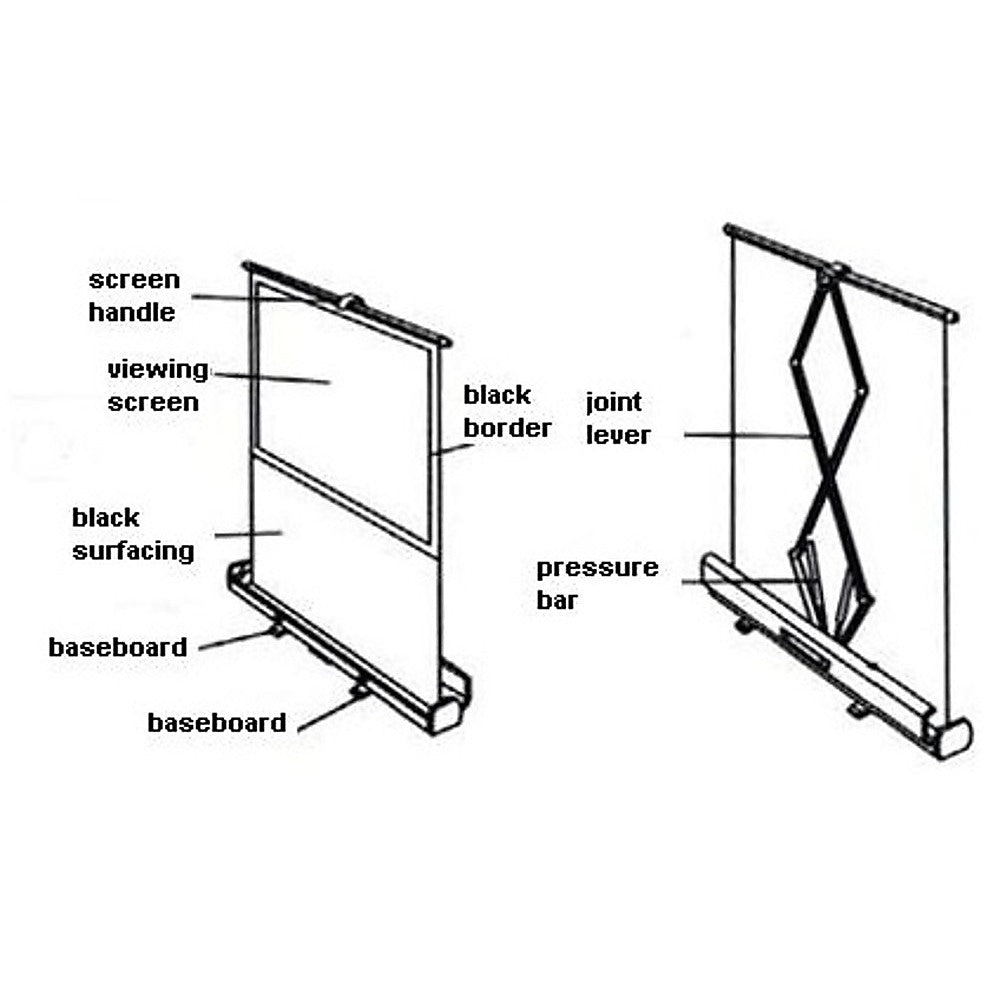 100" Pull Up Portable Office Projection Screen