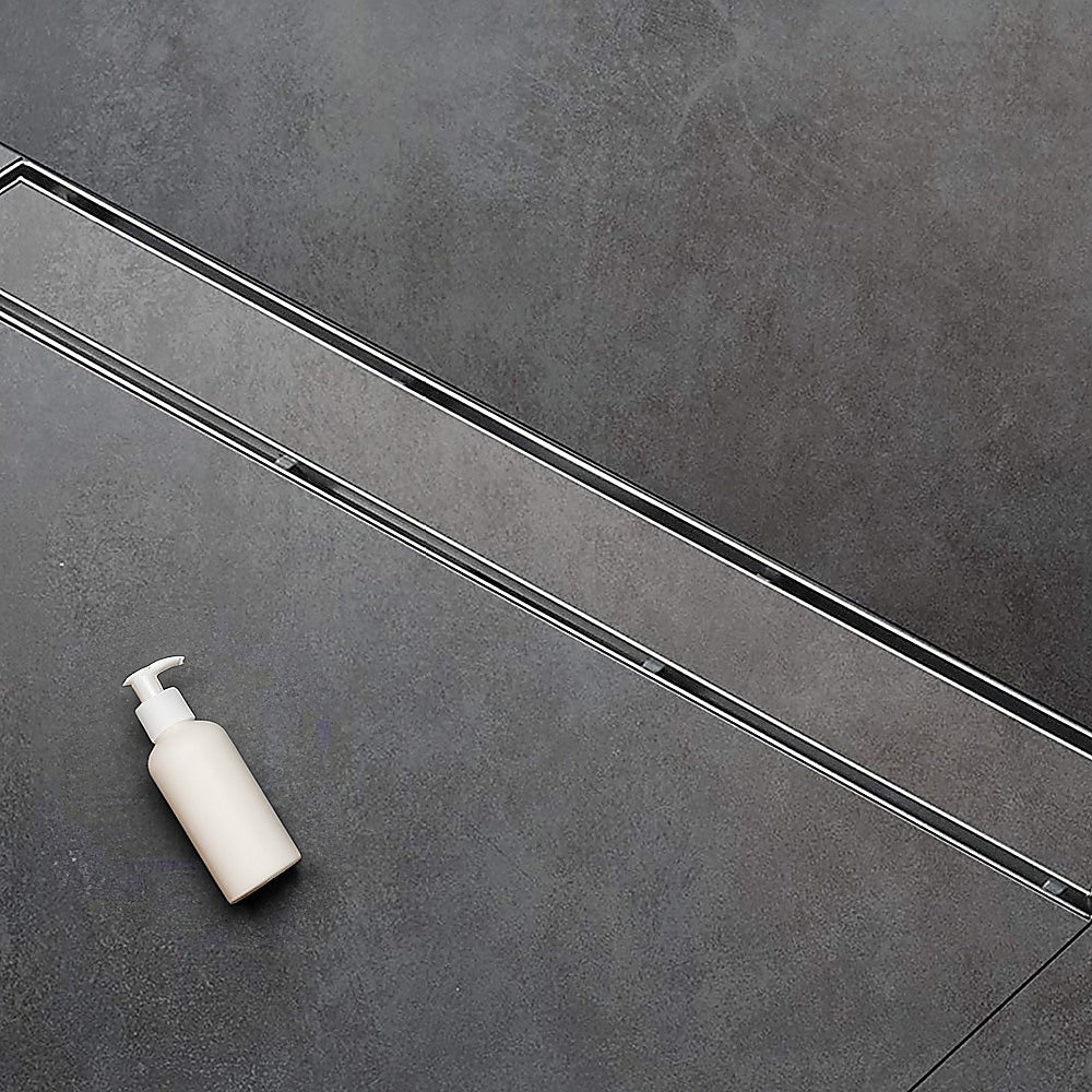 800mm Tile Insert Shower Bathroom Stainless Steel Grate Drain w/Centre outlet Floor Waste