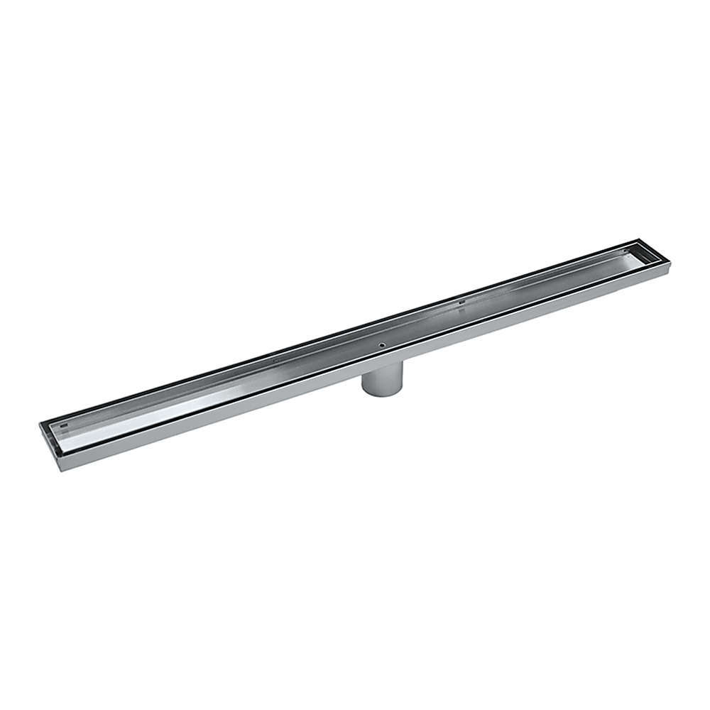 800mm Tile Insert Shower Bathroom Stainless Steel Grate Drain w/Centre outlet Floor Waste