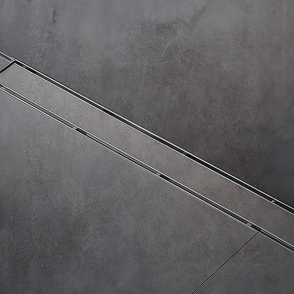 800mm Tile Insert Shower Bathroom Stainless Steel Grate Drain w/Centre outlet Floor Waste