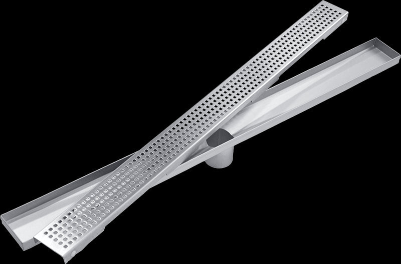 800mm Bathroom Shower Stainless Steel Grate Drain w/Centre outlet Floor Waste