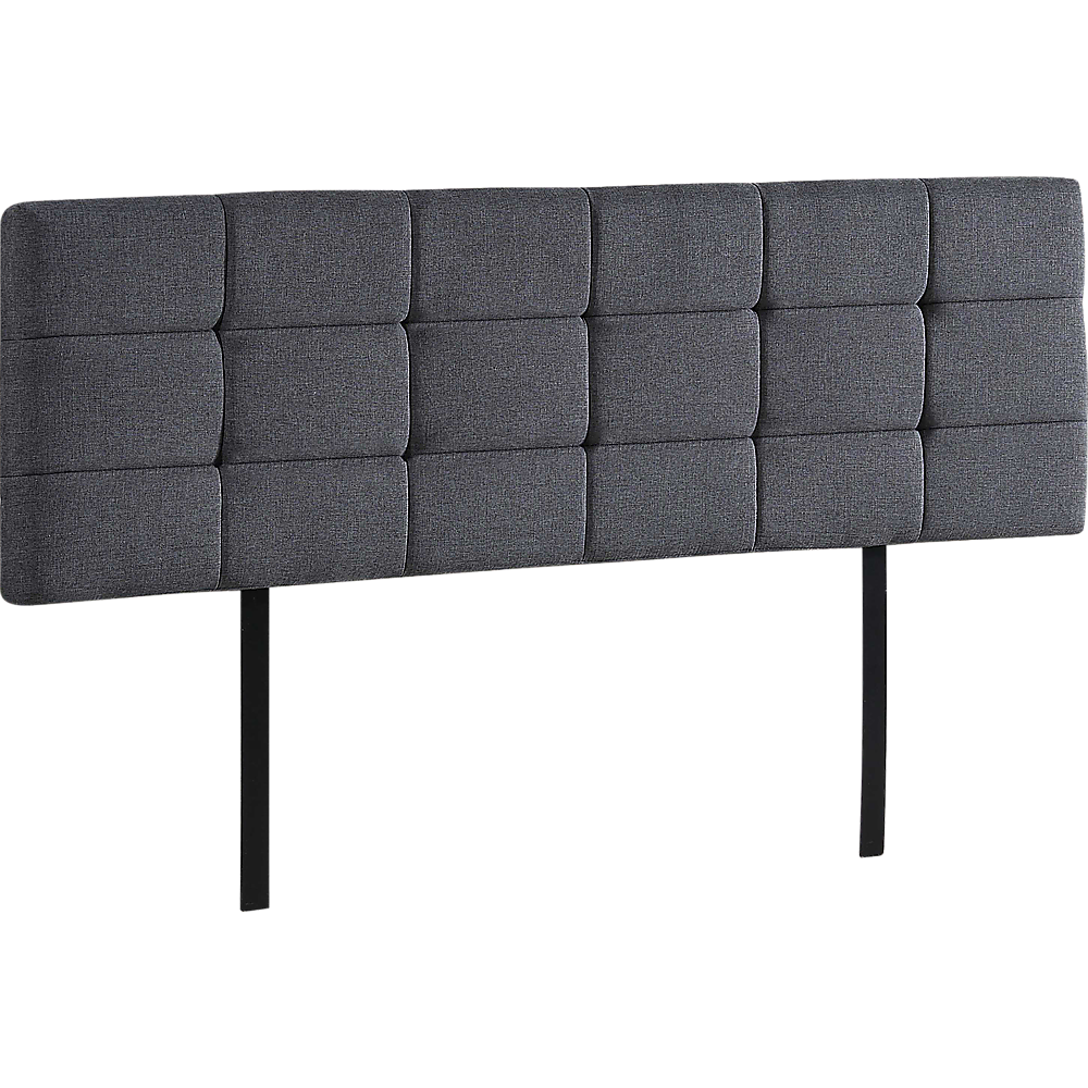Linen Fabric King Bed Deluxe Headboard Bedhead - Grey