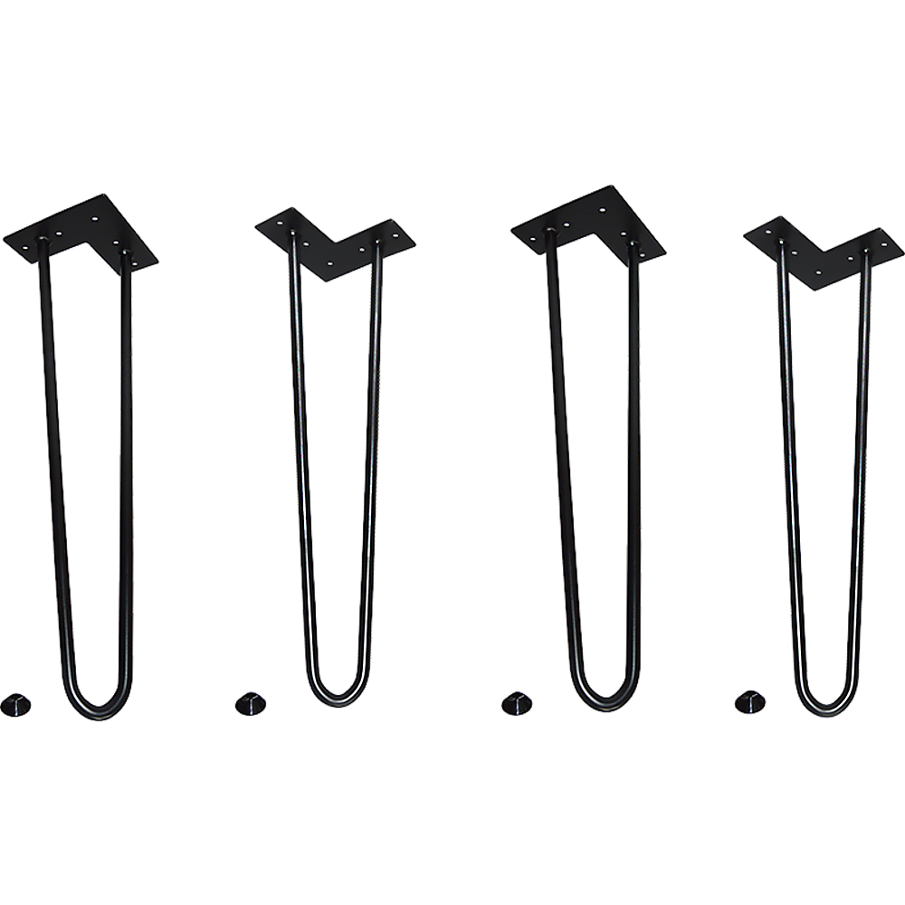 Set of 4 Industrial Retro Hairpin Table Legs 12mm Steel Bench Desk 45cm Leg