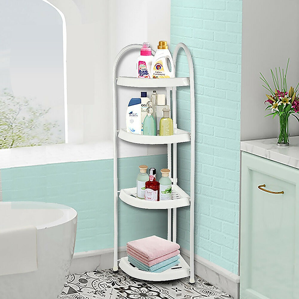 Kitchen Corner Shelf White Caddy Kitchen Shelves Organiser Bath and Kitchen Storage Rack 4
