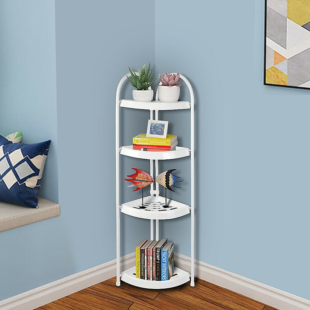 Kitchen Corner Shelf White Caddy Kitchen Shelves Organiser Bath and Kitchen Storage Rack 4