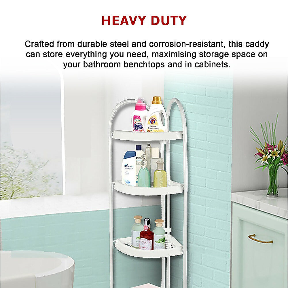 Kitchen Corner Shelf White Caddy Kitchen Shelves Organiser Bath and Kitchen Storage Rack 4