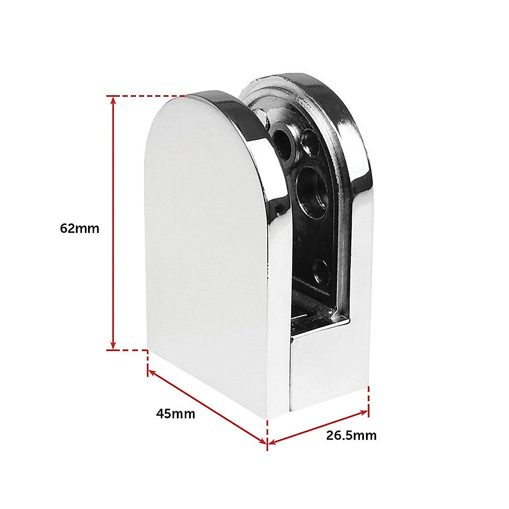 Chrome Bracket for Glass Balustrade Panels - Set of 2