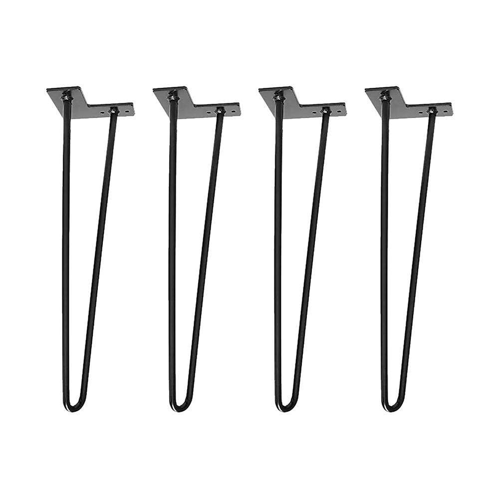 Set of 4 Industrial Retro Hairpin Table Legs 12mm Steel Bench Desk 41cm Leg