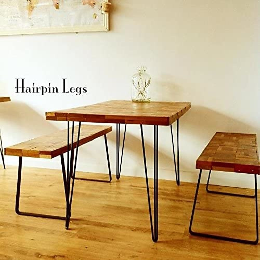 Set of 4 Industrial Retro Hairpin Table Legs 12mm Steel Bench Desk 71cm Leg
