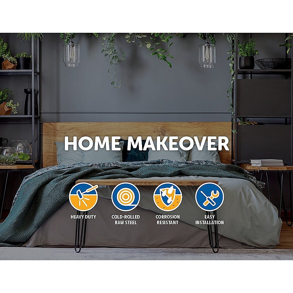 Set of 4 Industrial Retro Hairpin Table Legs 12mm Steel Bench Desk 71cm Leg