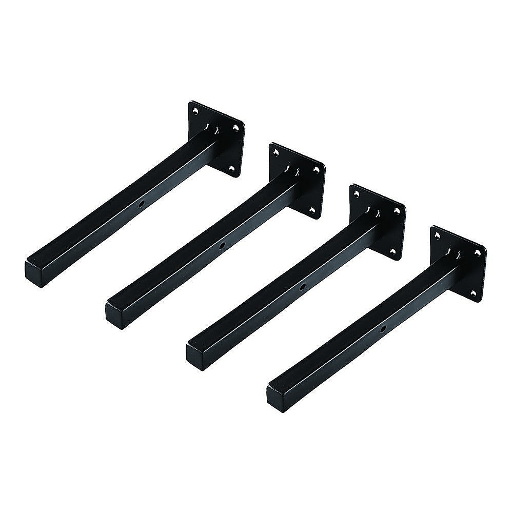 20cm Floating Shelf Brackets Industrial Metal Shelving Supports 4-Pack
