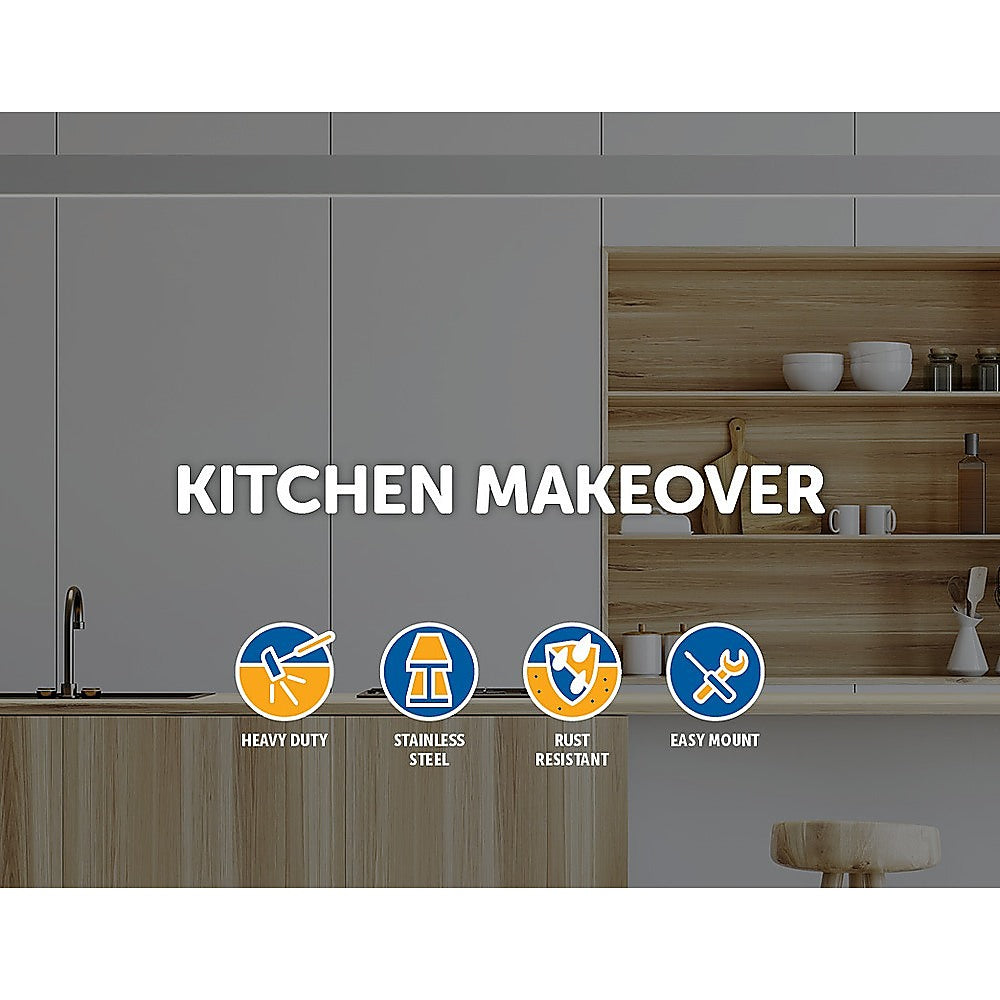 15x Brushed Brass Drawer Pulls Kitchen Cabinet Handles - Gold Finish 192mm