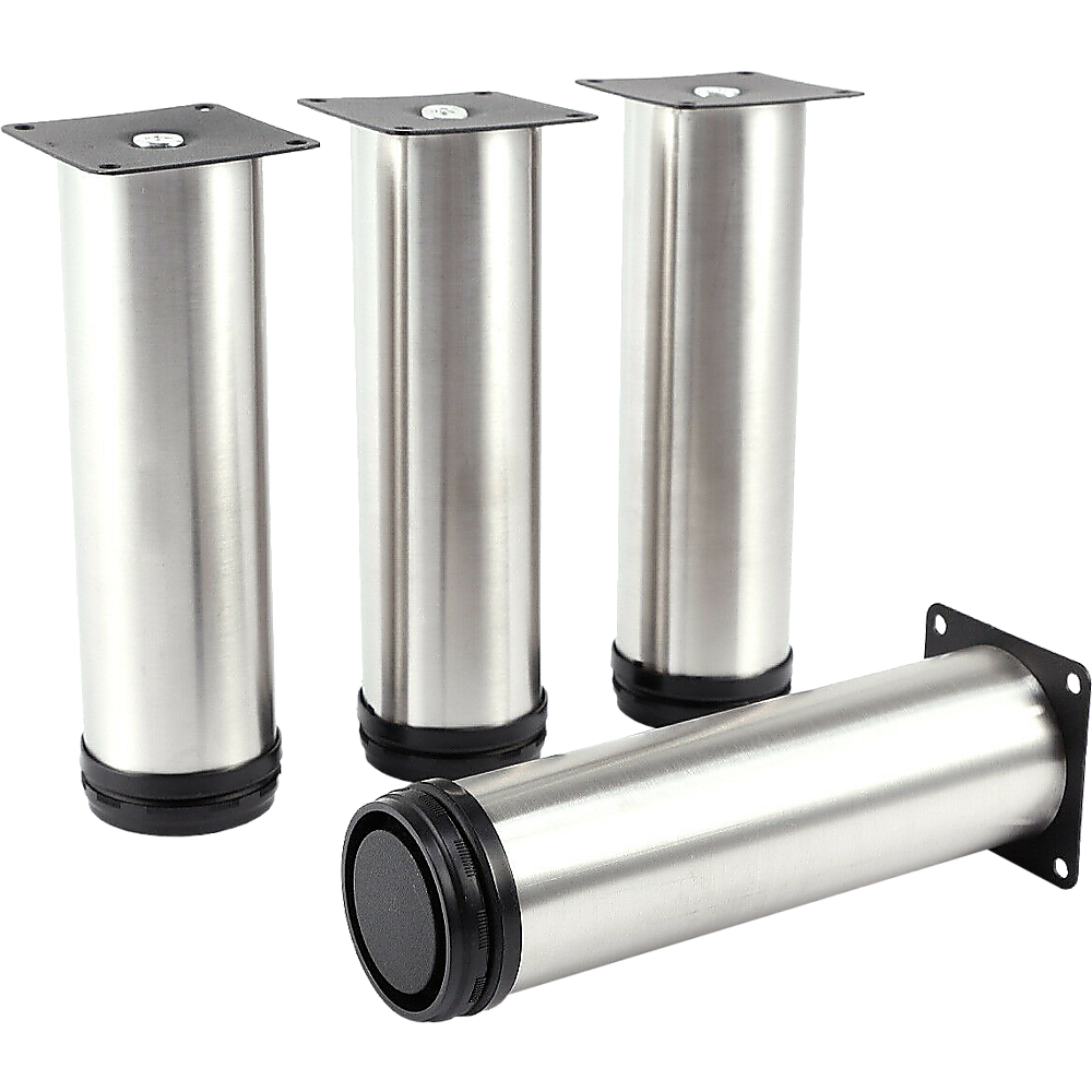 4x 15cm Adjustable Round Cupboard Table Sofa Bed Feet Furniture Leg