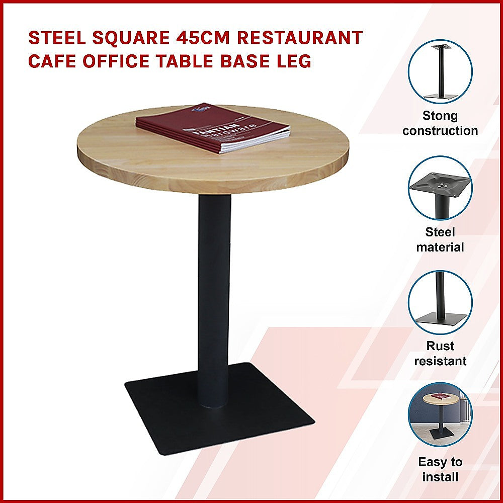 Steel Square 45cm Restaurant Cafe Office Table Base Leg