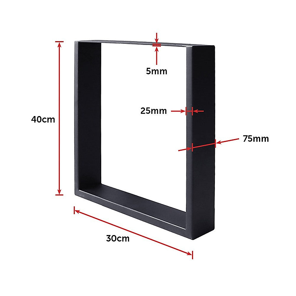 2x Coffee Dining Table Legs Steel Industrial Vintage Bench Metal Box 40CM