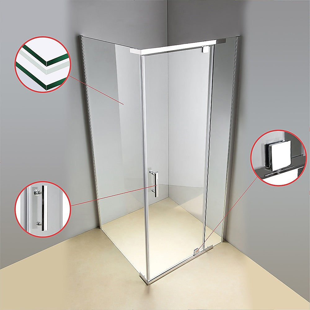 Shower Screen 900x700x1900mm Framed Safety Glass Pivot Door By Della Francesca