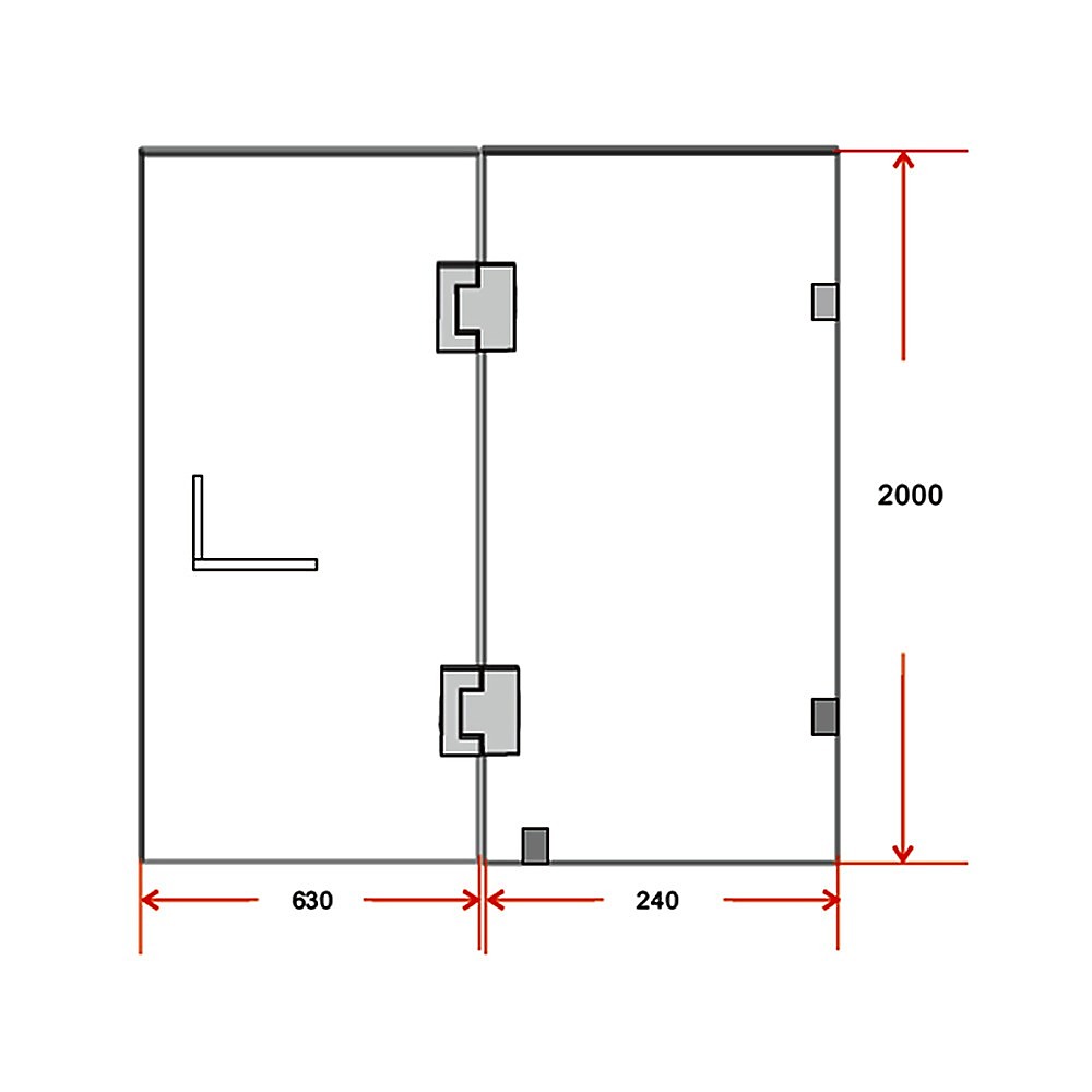 90 x 200cm Wall to Wall Frameless Shower Screen 10mm Glass By Della Francesca