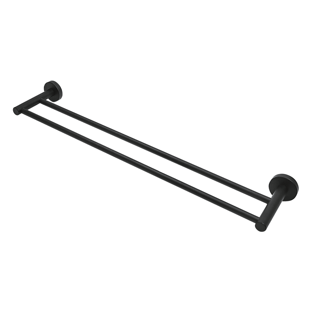 Single Classic Towel Bar Rail Bathroom Electroplated Matte Black Finish
