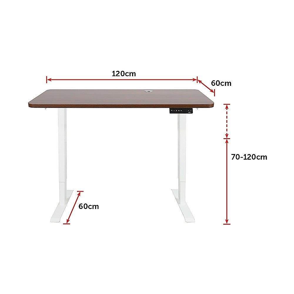 Palermo Standing Desk Sit Stand Height Adjustable Motorised 120cm Table Dual Motor