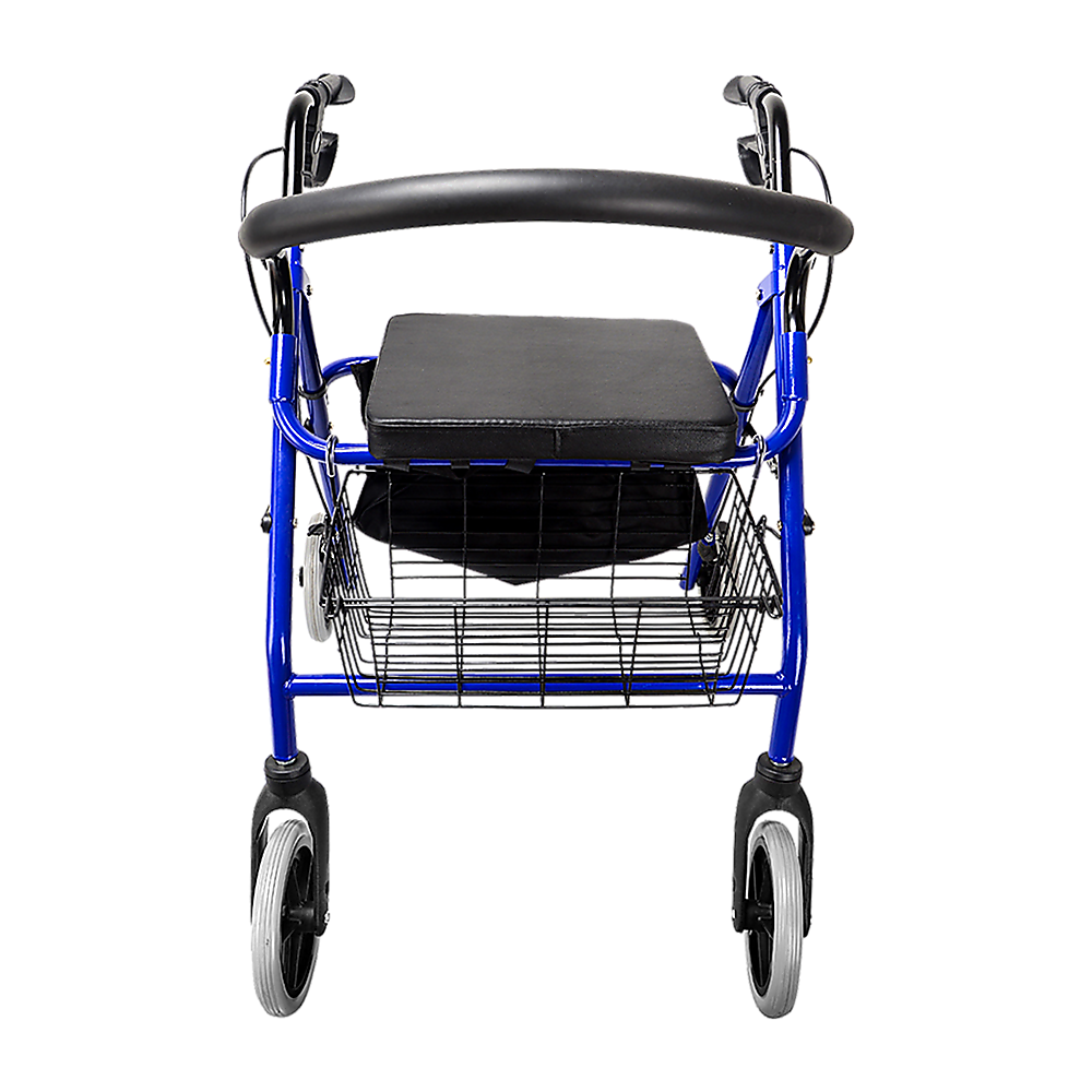 Rollator Walker Walking Frame With Wheels Zimmer Mobility Aids Seat Blue