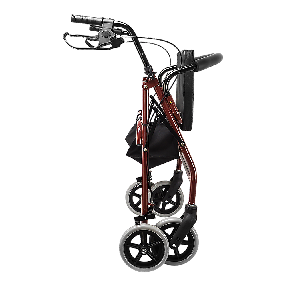 Rollator Walker Walking Frame With Wheels Zimmer Mobility Aids Seat Red