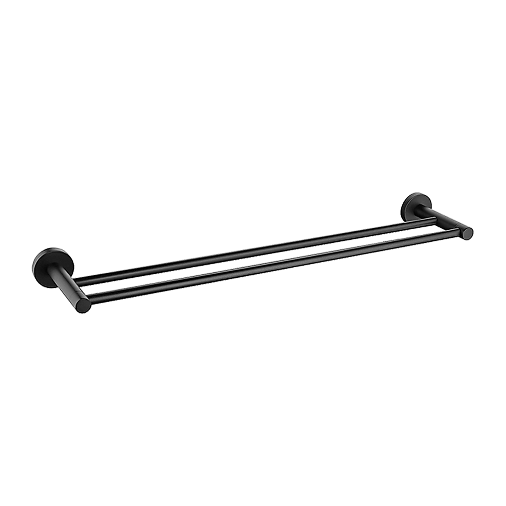 Double Classic Towel Bar Rail Bathroom Matte Black Finish